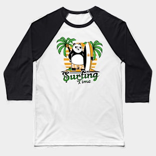 Surfing Panda Baseball T-Shirt